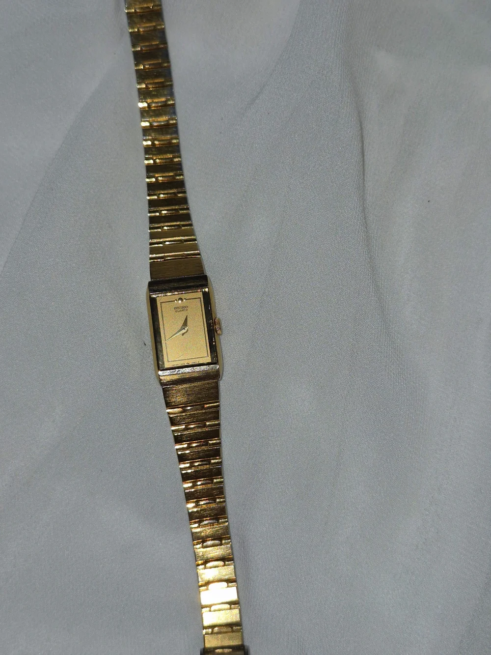 Seiko Women’s Gold-Tone Rectangular Bracelet Watch